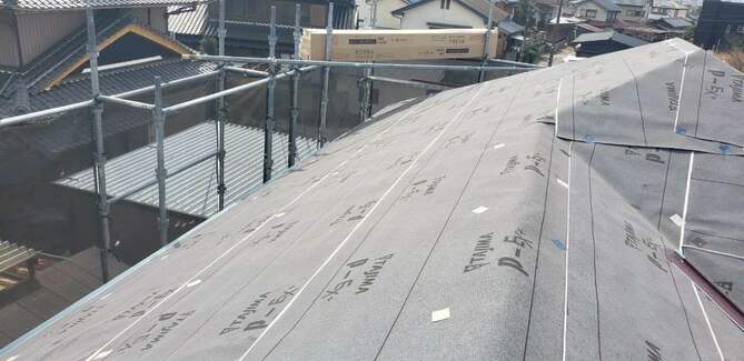 屋根防水シート設置