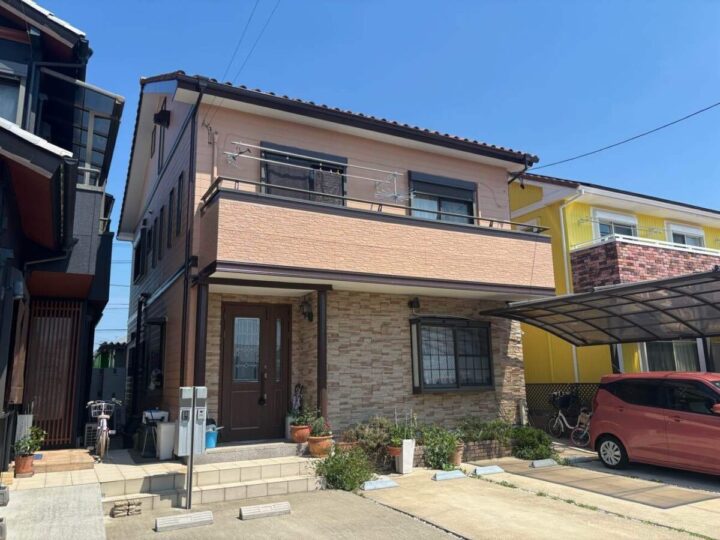 春日井市Ｋ様邸　外壁塗装工事　コーキング打ち替え、打ち増し工事　トップコート工事