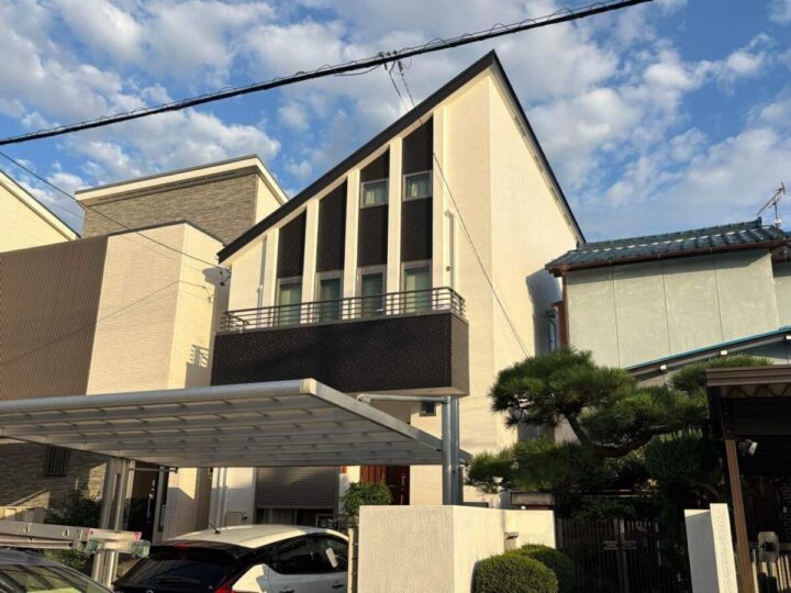 春日井市S様邸　外壁塗装工事　コーキング打ち替え、打ち増し工事　屋根塗装工事　トップコート工事
