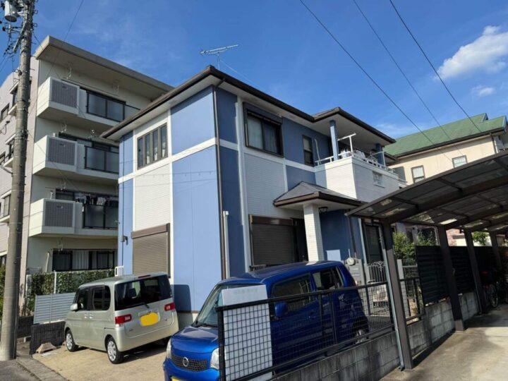 春日井市S様邸　外壁塗装工事　コーキング打ち替え、打ち増し工事　屋根塗装工事　ベランダ防水工事