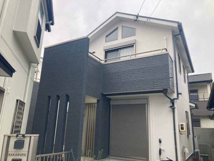 春日井市Ｎ様邸　外壁塗装工事　コーキング打ち替え、打ち増し工事　屋根塗装工事　トップコート工事　雨樋補修工事　アンテナ撤去工事